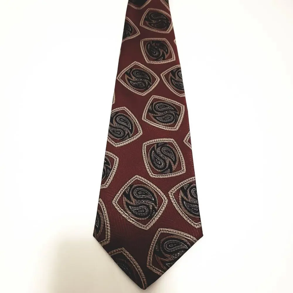 Giovanni Sciarpa Burgundy Tie, Adjustable Suspenders, & Handkerchief Set #14R
